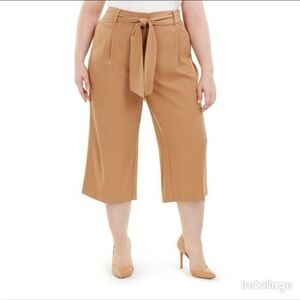 NWT Alfani Tan Culottes Wide Leg Crop Pants Size 14